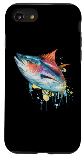 iPhone SE (2020) / 7 / 8 水彩 マグロ 魚 カラフル 海釣り 釣り スマホケース