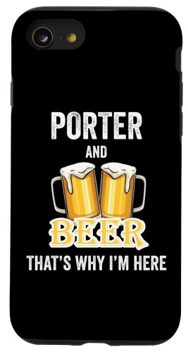ポーター スマホケース メンズ iPhone SE (2020) / 7 / 8 ポーターとビールそれが私がここにいる理由です スマホケース