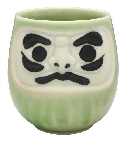 かじゅあるらいふ 湯呑み 緑 240ml 美濃焼 風水だるま 湯呑 才能運 K12004
