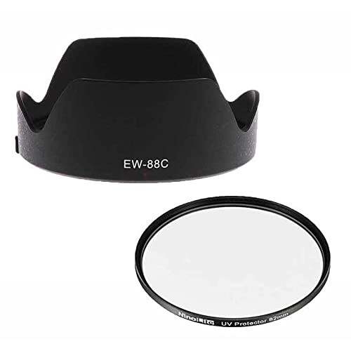 NinoLite 2個セット EW-88C、EF24-70mm F2.8L II USM 対応レンズフード + UVフィルター82mm / フィルターやレンズキャップ逆装着可能