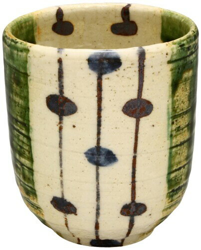 美濃焼 「 中垣連次 」 織部スダレ 湯呑み カップ コップ 約直径8×高さ9cm 容量約260ml 日本製 043-0124