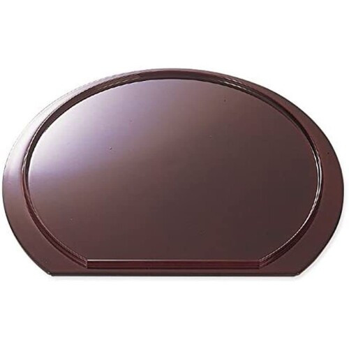 J-kitchens 尺3半月両面 お盆 （ 盆 トレイ トレー ） 溜毘沙門／黒木目天朱 日本製