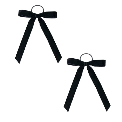 (MILASIC) ベロア リボン 2個セット ヘアゴム 髪飾り おしゃれ 可愛い ヘアアレンジ ヘアアクセサリー 上品 髪留め 大きめ 発表会 ヘアゴム 大人っぽい ヘアフック ヘアーカフ レディース