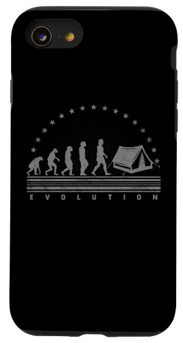 iPhone SE (2020) / 7 / 8 The Camping Evolution レトロ ブッシュクラフト メンズ キャンプ スマホケース