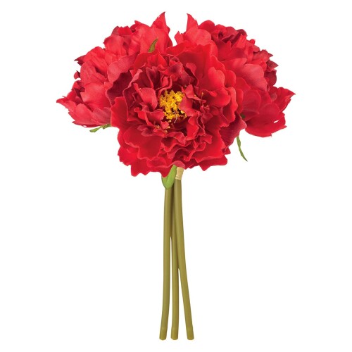 Event, Backstage - 東京堂(Tokyodo) 造花 ベティピオニーバンドル レッド 花径8×L19×W10cm 3本入 FM005715-003
