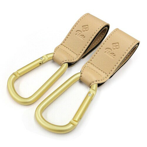 e.x.p.Petit PP カラビナフック YEGマット-合皮ラテ ベビーカー フック 大きめ 荷物フック 耐荷重約90..