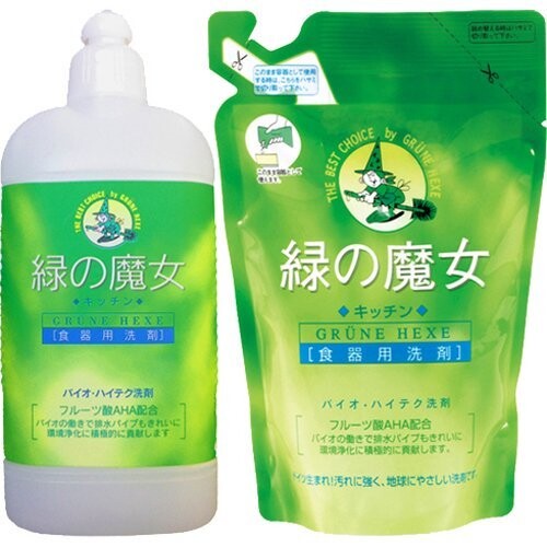 緑の魔女食器用洗剤 本体420ml+詰替360ml