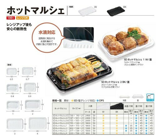 中央化学 日本製 使い捨て容器 SDホットマルシェ4 BK 身-1 50枚入サイズ:約23.3×15.8×2.1cm 2