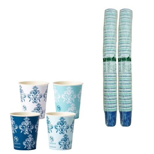 サンナップ まとめ買い 日本製 紙コップ 200個入(100個×2パック) 150ml 5oz 使い捨て クルビッツ シーンに応じて柄を選べるスカンジナビアンパターンコレクション 内面ポリエチレンラミネ