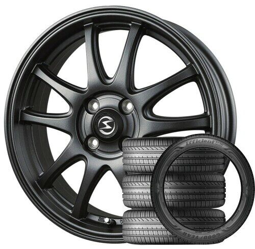 S-HOLD S-5V (15×4.5J 4-100 +45) マットガンメタ + GOODYEAR エフィシェントグリップ コンフォート 165/55R15