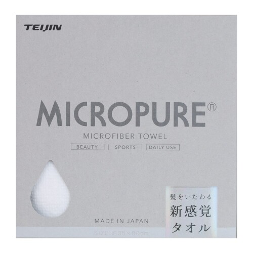 TEIJIN テイジン ミクロピュア ヘアタオル マイクロファイバー 日本製 35×80cm 吸水速乾 髪用 ホワイト