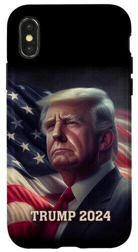 iPhone X/XS ドナルド・トランプ アメリカ国旗イラスト - 誇り高き共和党 スマホケース