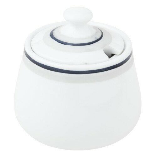 TOKI1919 Ocean テーブルウェア 強化磁器 カフェ シュガーポット 180ml 直径約7×8cm フレンチ 皿 ホテル レストラン 仕様 電子レンジ対応 ラ ティーマ 美濃焼 ブルーボーダー 青 白 日本製 37A396-33 ...