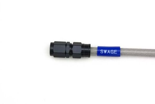SWAGE LINE(スウェッジライン) イージーオーダーブレーキホース 汎用ホース ストレートフィッティング アルミ(ブラック) クリアホース 625mm BAK-1010M-0625