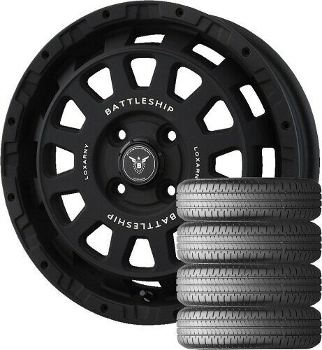 ロクサーニ バトルシップ NEO (14×4.5J 4-100 +45) マットブラック + BRIDGESTONE(ブリヂストン) NEWNO 155/65R14