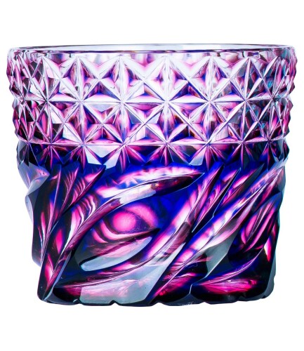 山下工芸(Yamashita kogei) そば猪口 金赤/瑠璃 [ファイ]65×H55mm 薩摩切子 二重被 13049050