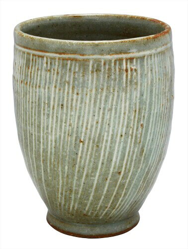 美濃焼 伊藤道夫 三島彫紋 湯呑み カップ コップ 容量約190ml 日本製 046-0007