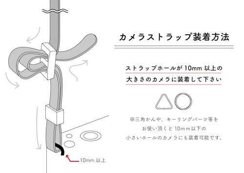 (レピヤンリボン) カメラストラップ 一眼レフ オリボンカメラストラップ 首掛け ななめ掛け 長さ調節可能 日本製 レモン チャコール VRR3013-04