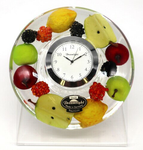 ドリームライト 花時計/ドリームクロック UFOミニ (スタンド付き) ハッピーフルーツ 直径11.0×H4.0cm(本体) CDD7282CL