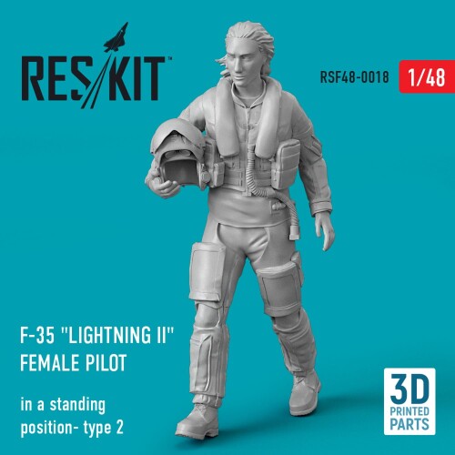レスキット 1/48 F-35 女性パイロット タイプ2 出動 レジンキット RSKF48-0018