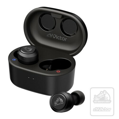 JVCケンウッド Victor HA-FX150T-BA ステッカー付 ワイヤレスイヤホン Bluetooth ノイズキャンセリング 外音取り込み 防水 低遅延 マイク付き 本体質量4.4g（片耳）最大21時間再生 Bluetooth Ver5.2対応