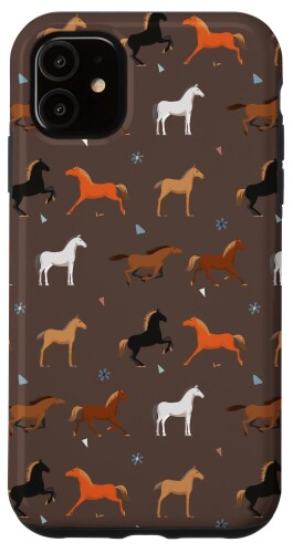 馬柄 馬の恋人 馬の飼い主 動物好き スマホケース iPhone 11 用
