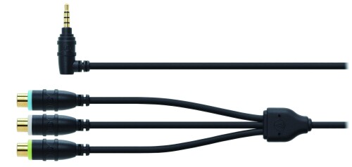 オーディオテクニカ AT-BC96/0.3 車載用 AV変換ケーブル RCA×3⇔ミニピン[ファイ]3.5 4極 耐熱 金メッキプラグ 0.3m