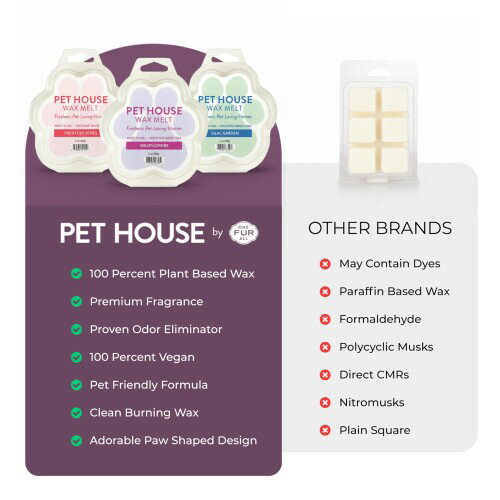 (Lavender Green Tea) - One Fur All Pet House Wax Melts by, Pack of 2 - Lavender Green Tea - Long Lasting Pet Odour Eliminating Wax Melts, 100% Natural Soy Wax Melts, Non-Toxic Pet Wax Melts, Dye-Free Unique, Made in USA