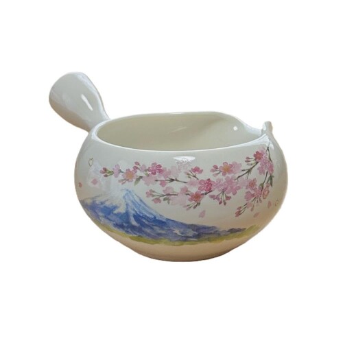 持ち手 抹茶椀 桜富士 L107