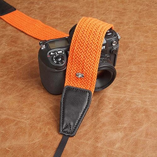 カムイン(cam-in) カメラストラップ 最高水準品 E0106 汎用型 オレンジ コットン CAM8609