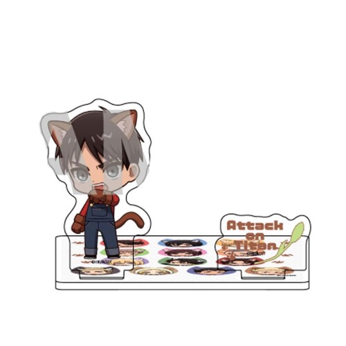 進撃の巨人 06 猫ver. 集合デザイン(ミニキャライラスト) アクリルコースタースタンド