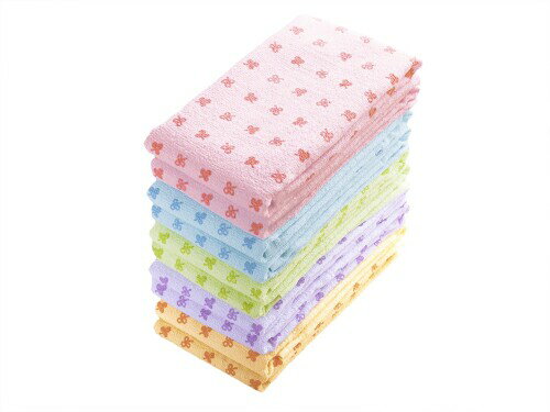 Kosugizen フェイスタオル 徳用フェイスタオル クローバー 5色各2枚入 34×86cm 乾きやすい薄手タイプ まとめてお得 10枚セット ST-1607-10