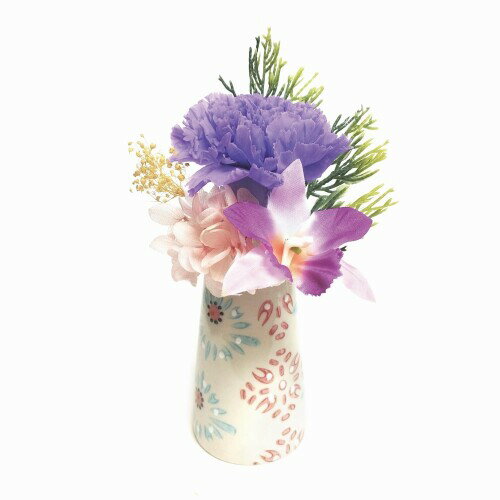東海製蝋 ミニ仏花 想花 花器付き パープル C34860KN