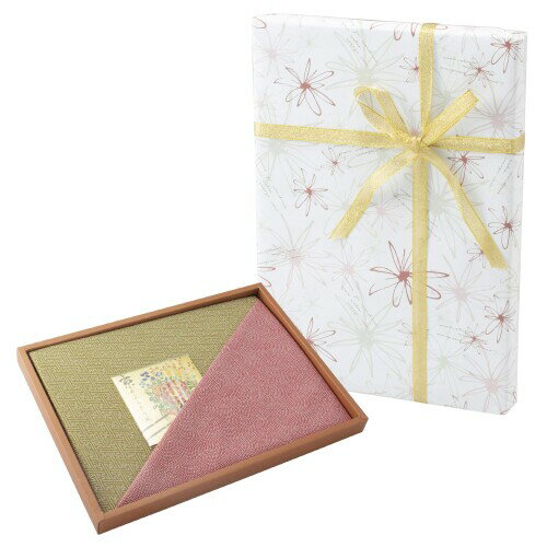 風呂敷 赤鮫 三巾風呂敷 (約105×105cm) 、あぶらとり紙 (9×9cm) 洛北 京あぶらとり紙付 M121A (包装紙メッセージフラワー)