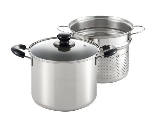 新ヨシカワ クックルックII日本製 パスタポット 22cm ステンレス 三層鋼 IH対応 ギフトラッピング仕様