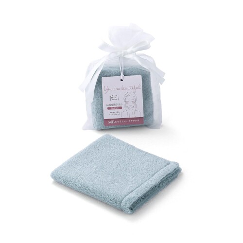 Thick - タオル美術館(Towel Museum) cococi beauty アリサ お顔専用タオル ブルー パッケージ入 ふんわり やわらか 24-5471100 約34×34cm
