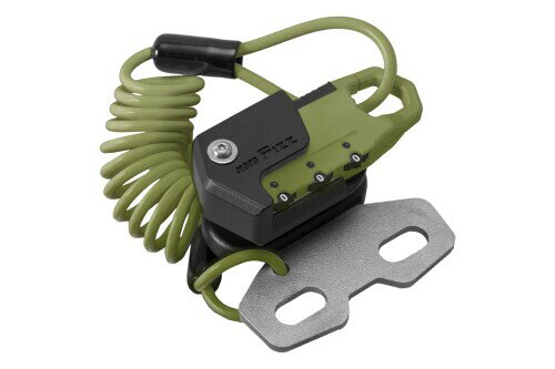 タナックス(TANAX) バイク用 盗難防止 ヘルメット用ワイヤーロック ハンドルクランプ取付 コイル オリーブ 3桁ダイヤル式ロック 1000m MF-4776