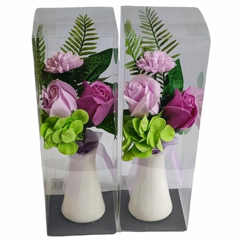 キューフラ(Q-FLA) ソープフラワー 花びん入り 供花B 2個セット ギフト お供え 仏花 仏壇 仏前 香りの供花 831249