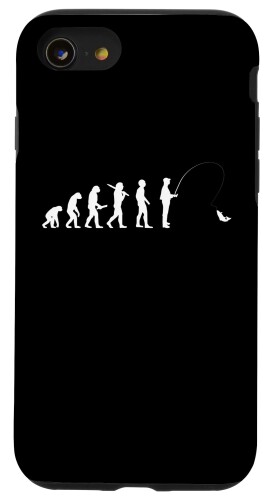 iPhone SE (2020) / 7 / 8 人類の進化 釣り竿 漁師 釣り人 面白い 釣り フィッシング 漁師 海 川 船 プレゼント おもしろ 釣り堀 趣味 釣り スマホケース