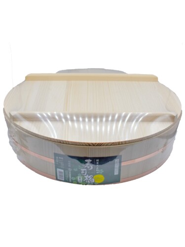 立花容器 寿司桶 銅タガ 蓋付 飯台 日本製 約48cm 約2.5升 ナチュラル