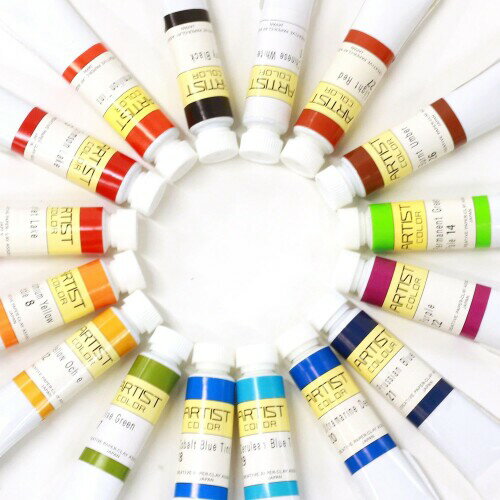 日本教材製作所 透明水彩絵の具 ニューアーチストカラー 12ml×5本入 ペイント絵の具 No.13 ビリジアンチント