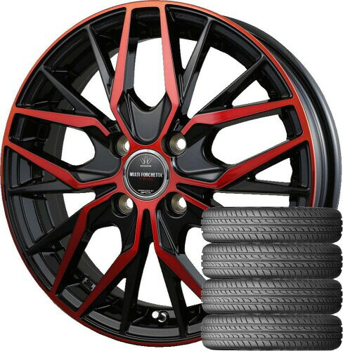 ロクサーニ マルチフォルケッタ TR5 (15×4.5J 4-100 +45) ブラックポリッシュ/レッドクリア + NEXEN(ネクセン) N priz SH9J 165/55R15