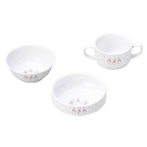 OGISO(おぎそ) ピーターラビット ドットガールズ 強化磁器食器3点セット (食洗機・レンジ対応)