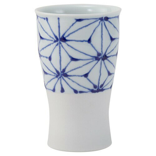 波佐見焼 タンブラー 容量約200ml 麻の葉 smart350 1/2 ブルー 電子レンジ可 食洗器対応 24656