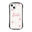 バービー　iphone ケース グルマンディーズ Barbie iPhone 13 (6.1インチ) 対応 ハイブリッドガラスケース バービー みずたま BAR-33A