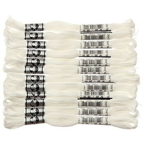 DMC アブローダー 刺繍糸 20番 長さ28m 12束入 #BLANC ホワイト系 DMC10720B