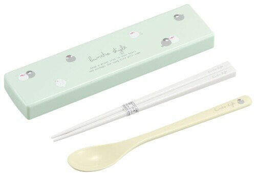 OSK(オーエスケー) カトラリーセット 文鳥 引きフタコンビ 箸 18cm スプーン 日本製 食洗機対応 抗菌 ..