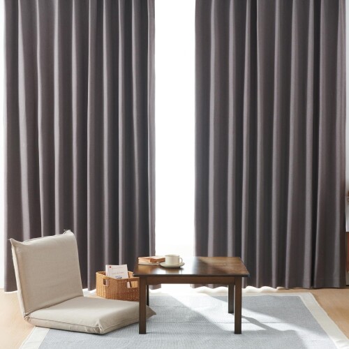 クモリ(Kumori) カーテン 遮光率100% 完全遮光カーテン 厚手 断熱 遮熱 保温 防寒 防音 遮音 形状記憶加工 プライバシー保護 遮像 節電効果 省エネ 洗濯可能 無地 寝室 リビング アジャスタ