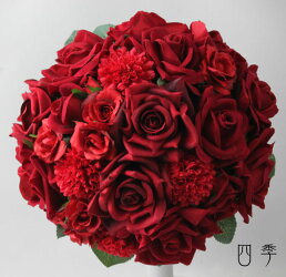 ウェディングブーケ*5557*赤*レッド*ラウンド*薔薇♪*結婚式*