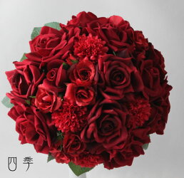 ウェディングブーケ*5557*赤*レッド*ラウンド*薔薇♪*結婚式*